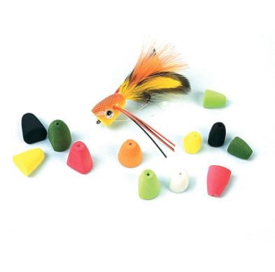 Rainy's Bass Popper Heads for easy and quick bass popper fly creation.